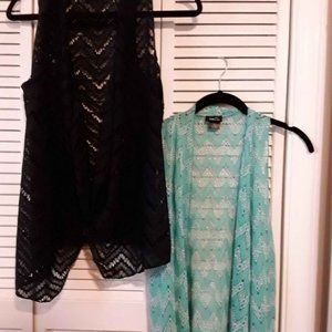 (2)Rue 21 Women's Open Front Shrugs.Black S.Teal M